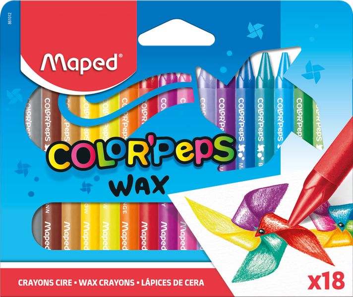 Мелки восковые 18 цв MAPED