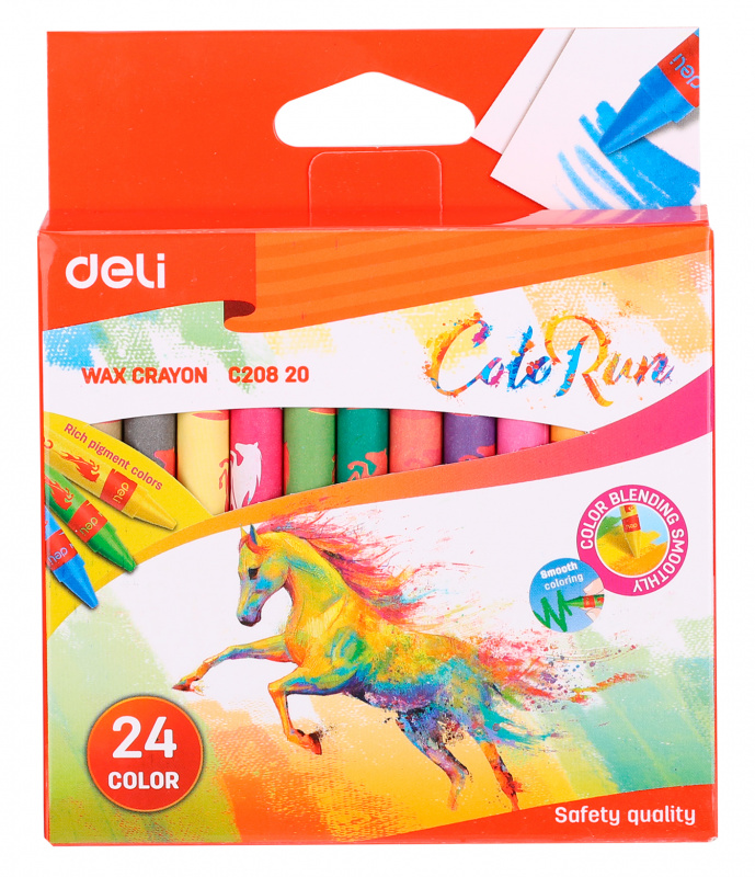 Мелки восковые Deli Colorun 24цв.